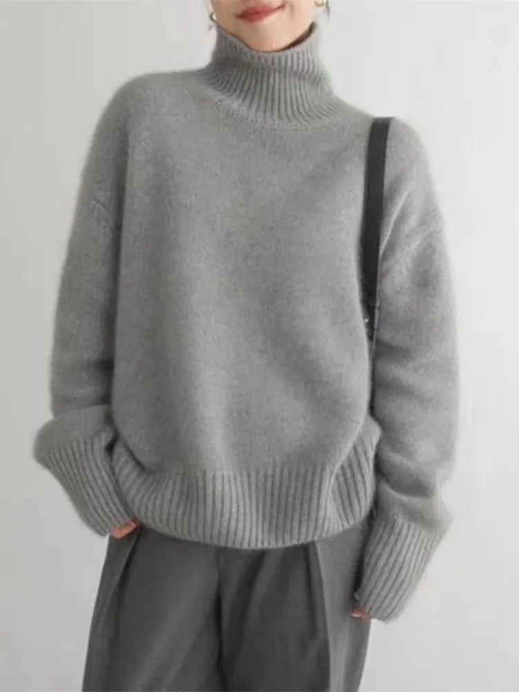 Adalyn | Women's Ribbed High Collar Turtleneck Sweater