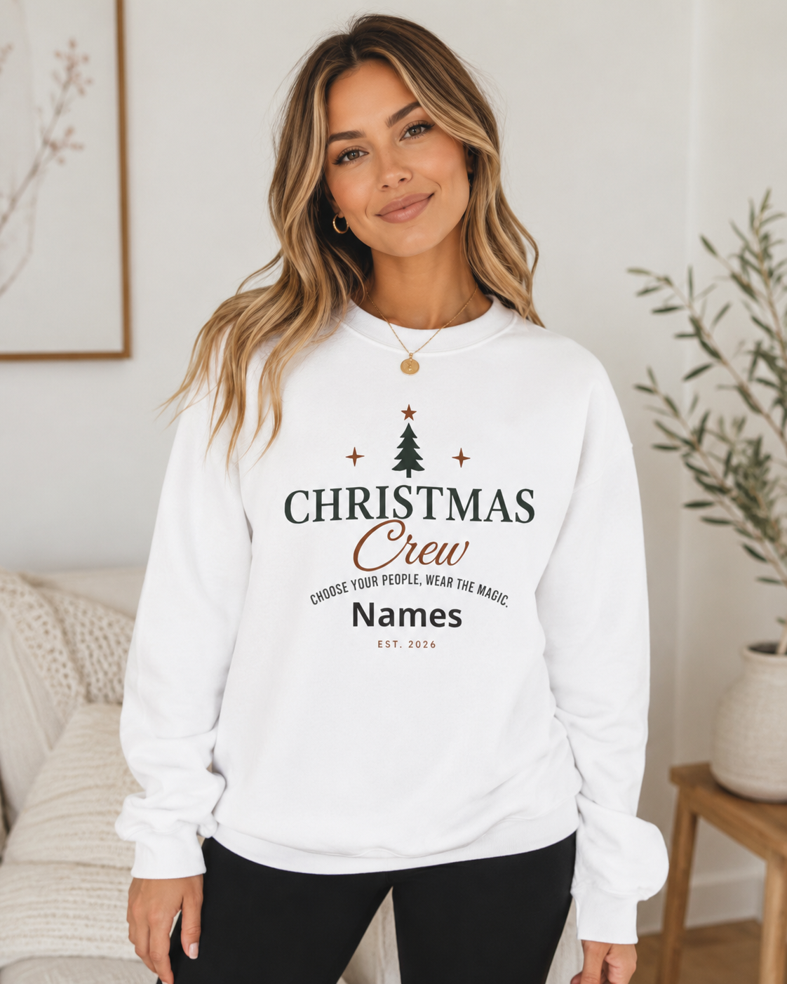 Adult Unisex Personalized Family Christmas Crew Sweatshirt