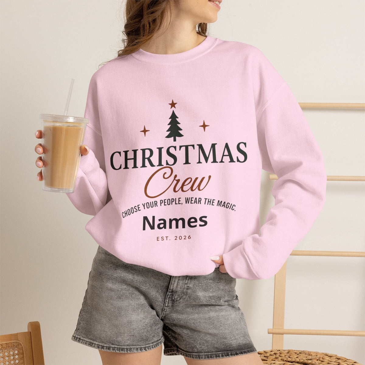 Adult Unisex Personalized Family Christmas Crew Sweatshirt