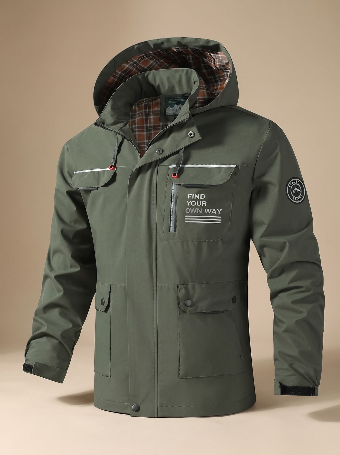 Aiden | Men's Hooded Water-Resistant Outdoor Jacket Multi-Pocket