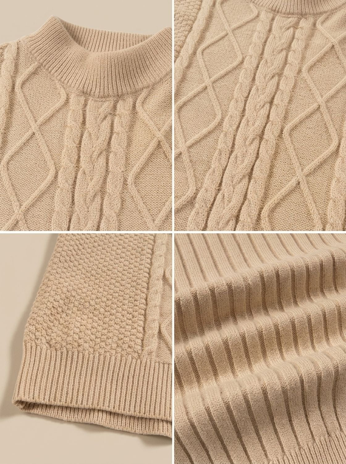 Alexander | Men's Cable-Knit Mock-Neck Regular-Fit Pullover Sweater