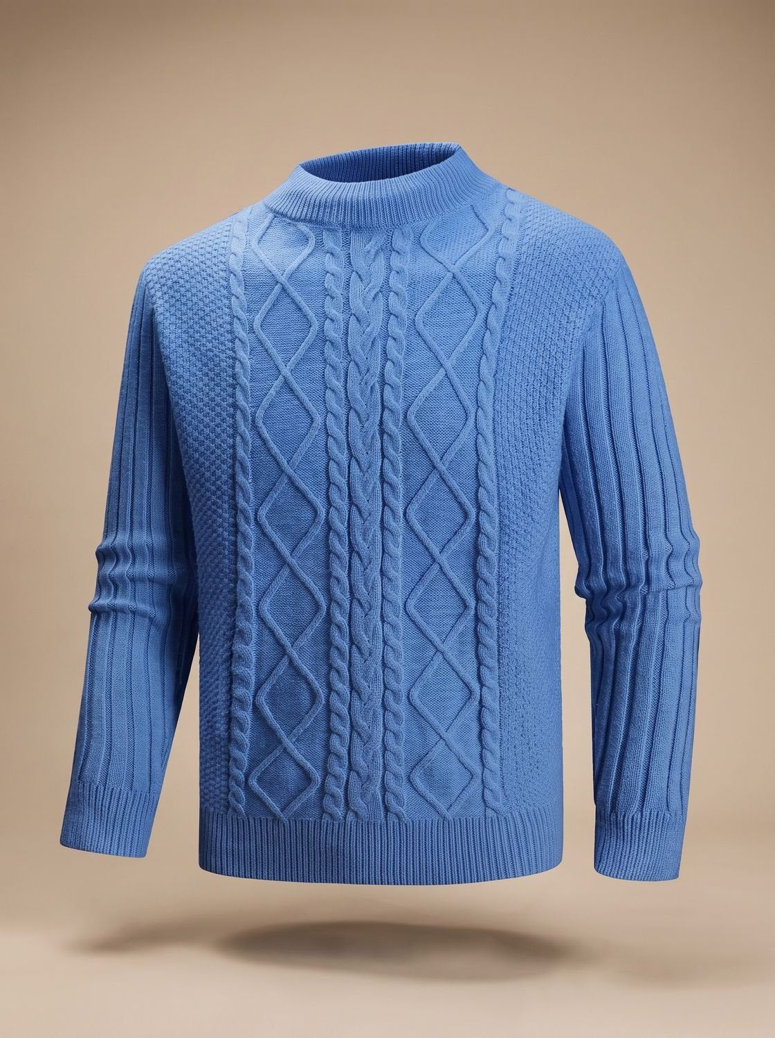 Alexander | Men's Cable-Knit Mock-Neck Regular-Fit Pullover Sweater