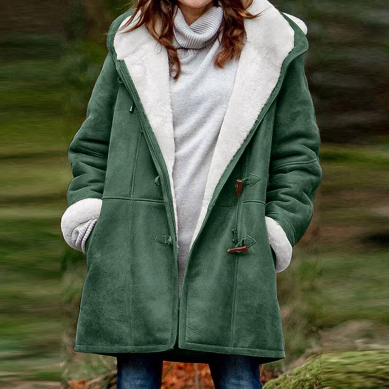 Amelia | Women's Coat with Hood and Toggle Closure