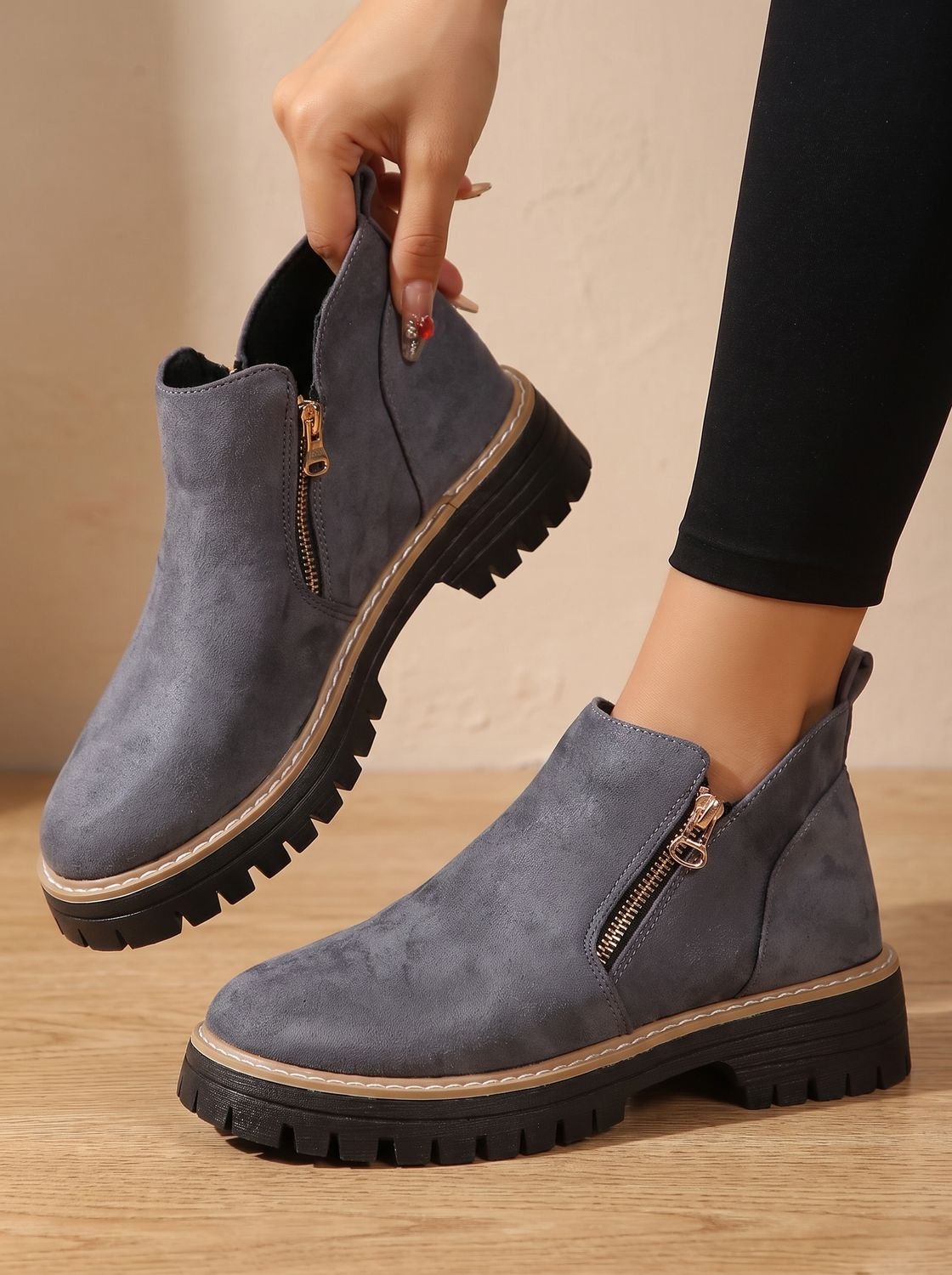 Amelia | Women's Orthopedic Ankle Boots Side-Zip Leopard Print Booties