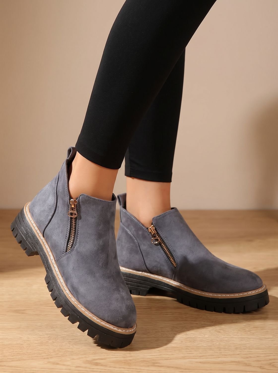 Amelia | Women's Orthopedic Ankle Boots Side-Zip Leopard Print Booties