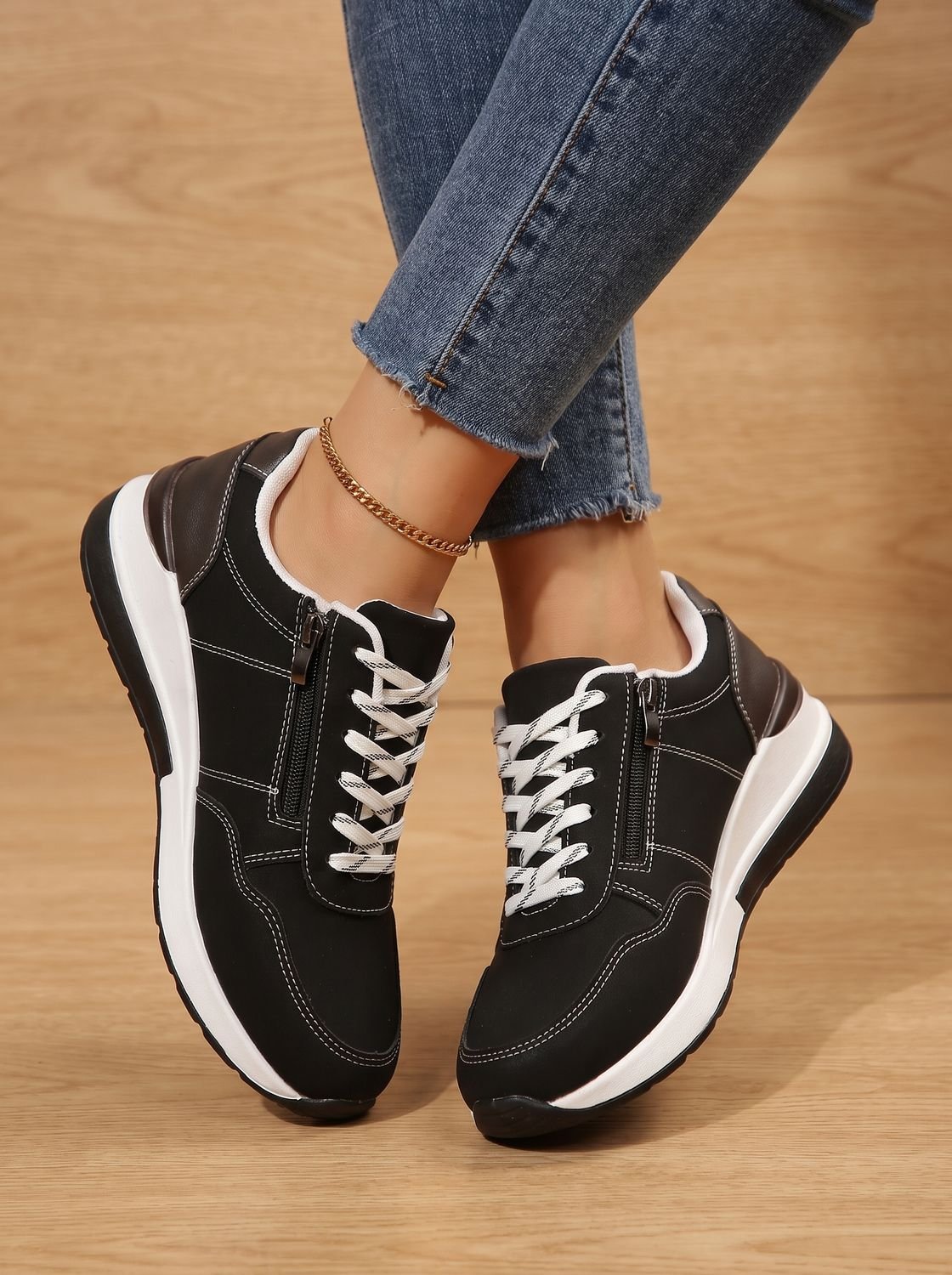 Aria | Women's Orthopedic Lace-Up Wedge Sneakers Walking Shoes
