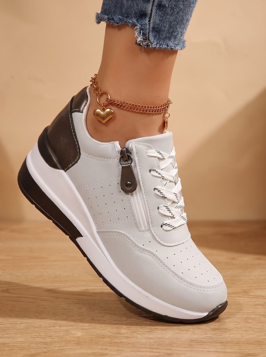 Aria | Women's Orthopedic Lace-Up Wedge Sneakers Walking Shoes