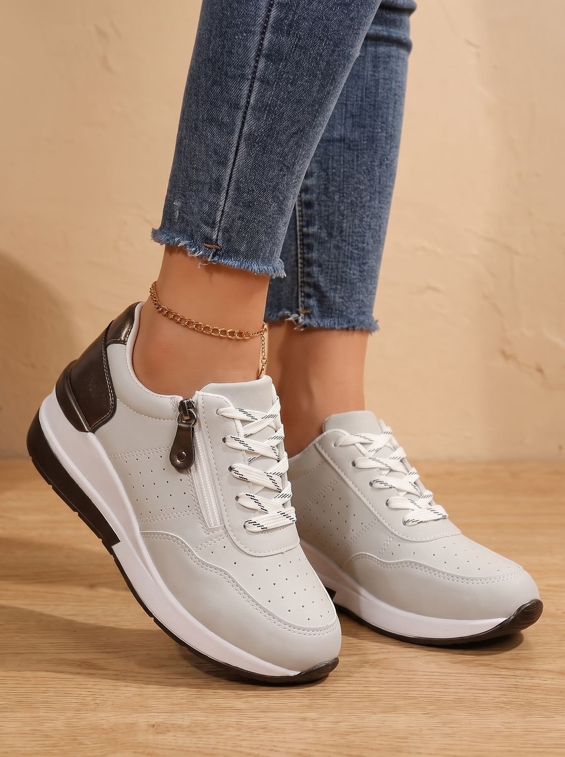 Aria | Women's Orthopedic Lace-Up Wedge Sneakers Walking Shoes