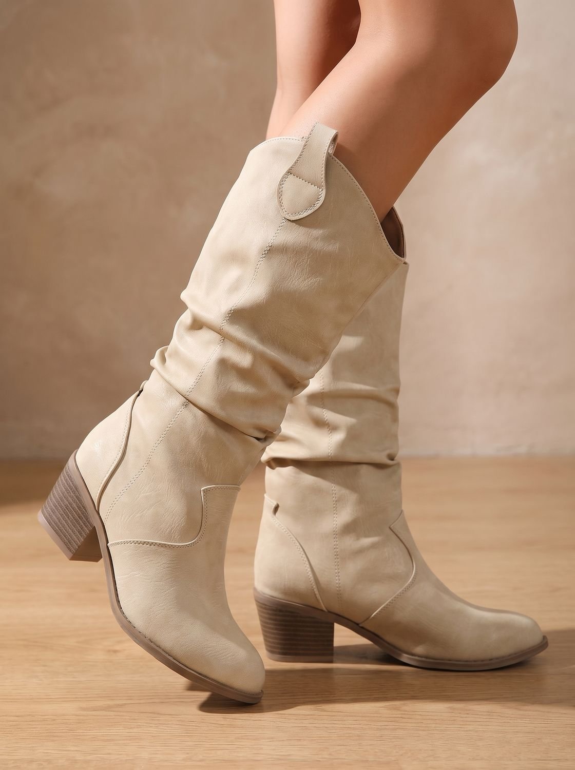 Aria | Women's Wide-Calf Pull-On Western Knee-High Boots