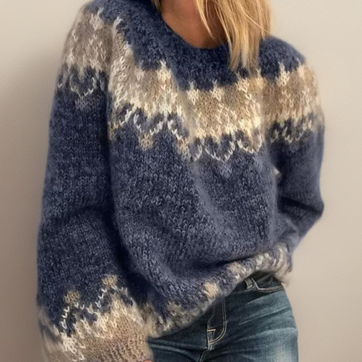 Astrid | Women's Nordic Pattern Knit Sweater