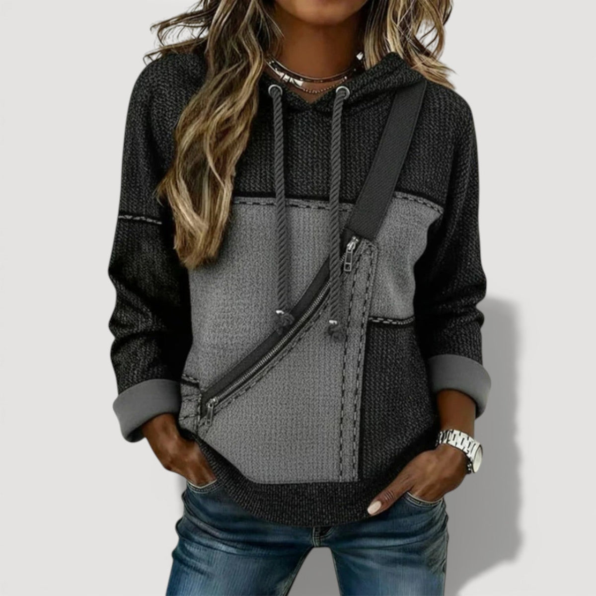 Ava Hooded Jumper for Adults in Dark Grey