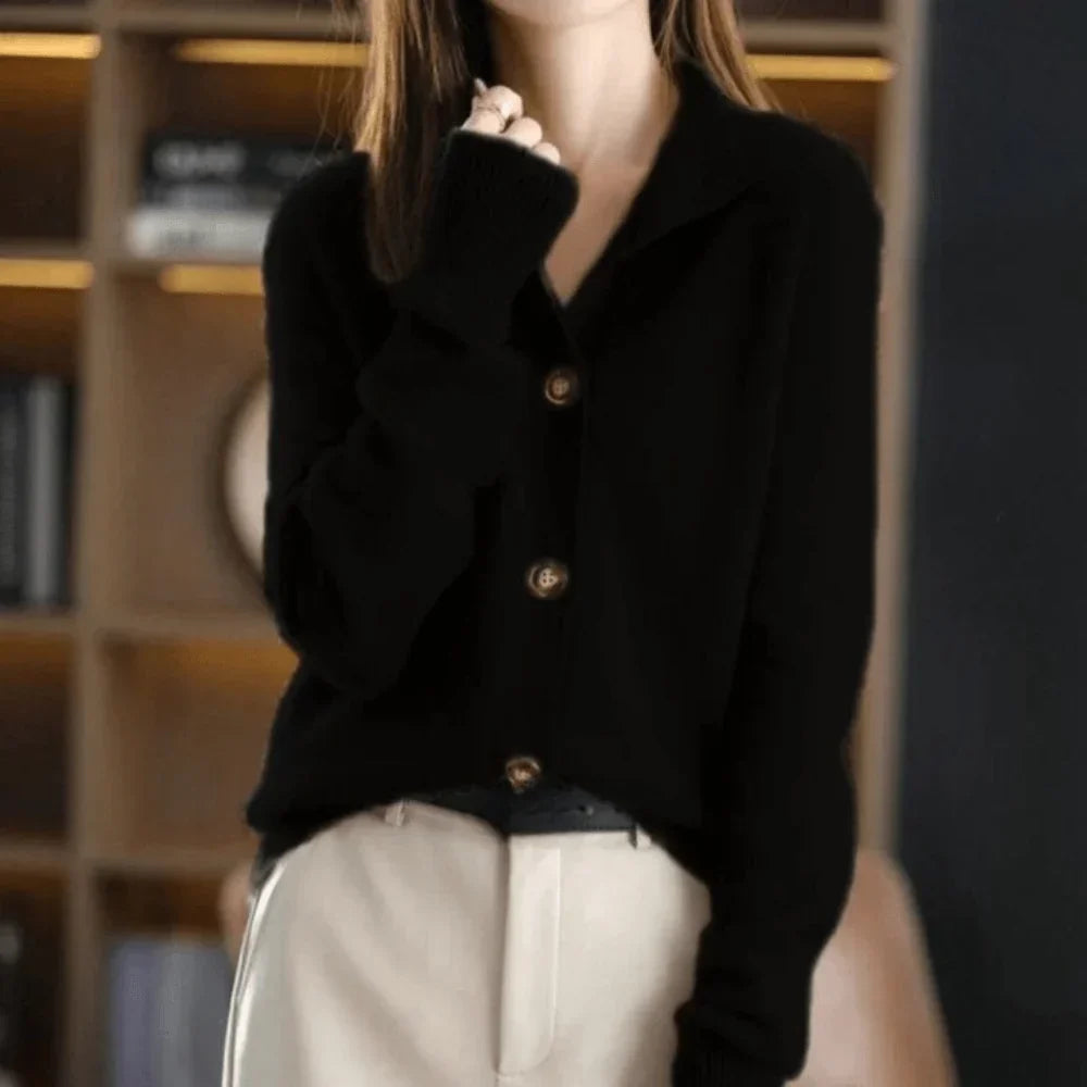 Bellamy | Women's Button Front Collared Knit Cardigan