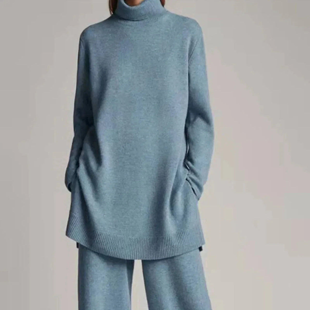 Bellamy | Women's Turtleneck Sweater Set with Wide-Leg Pants