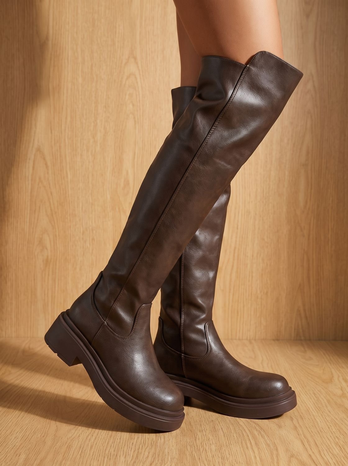 Camila | Women's Flat Over-the-Knee Side-Zip Stretch-Back Boots