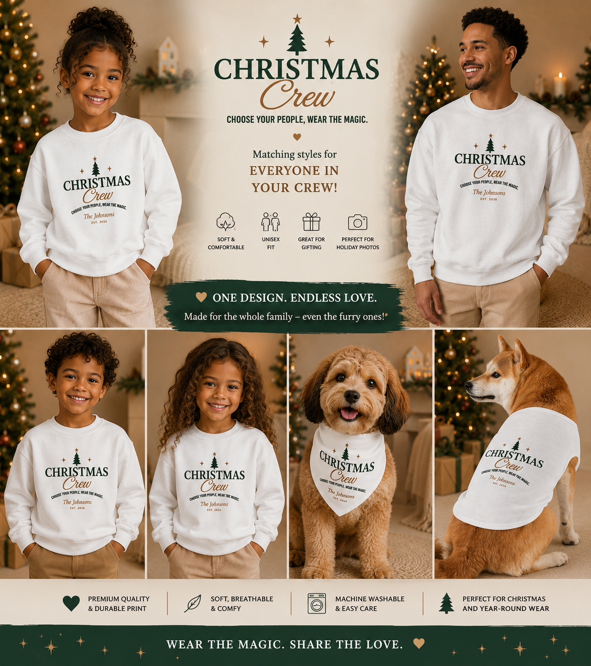 Christmas Crew baby bodysuit | Personalized Holiday Infant Onesie
