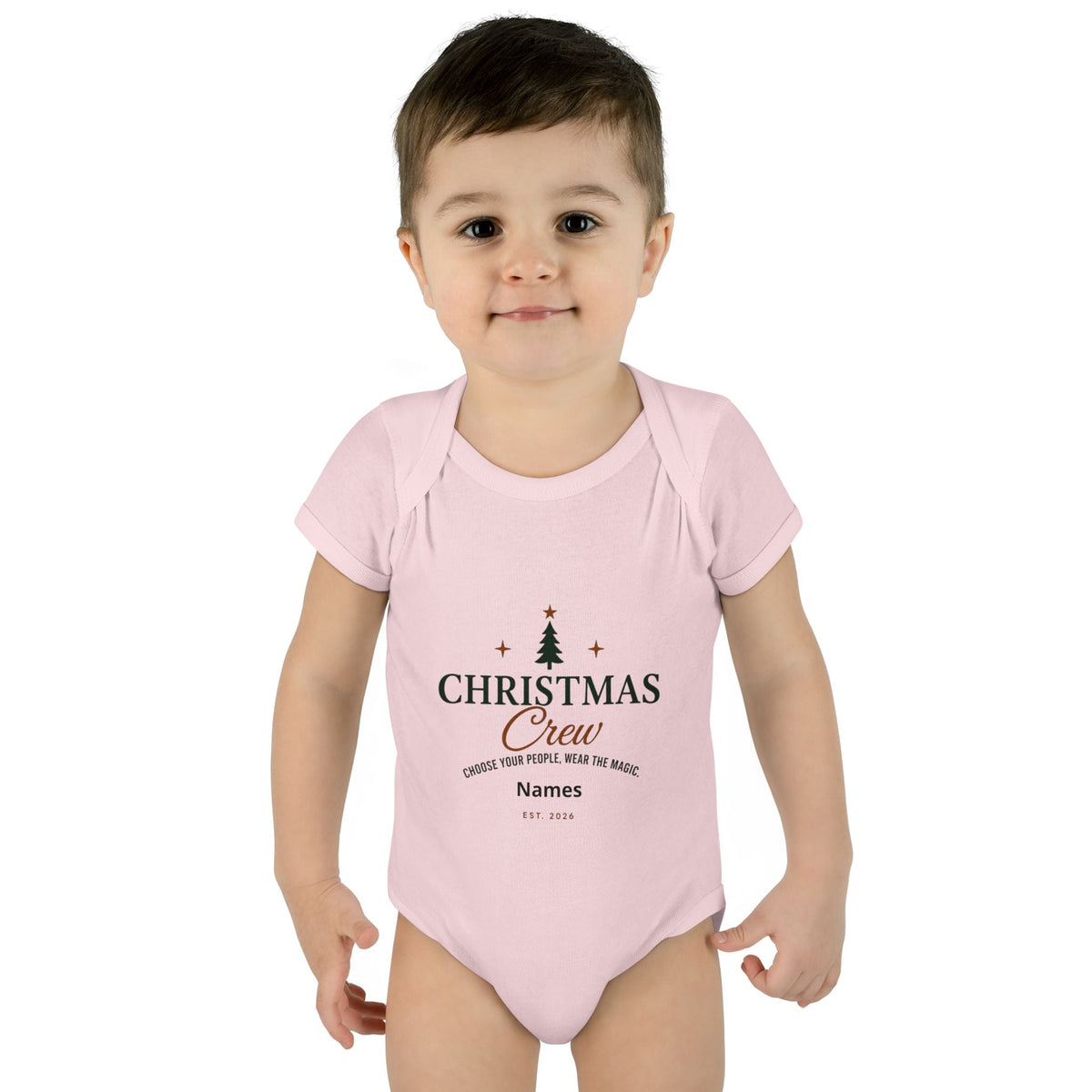 Christmas Crew baby bodysuit | Personalized Holiday Infant Onesie