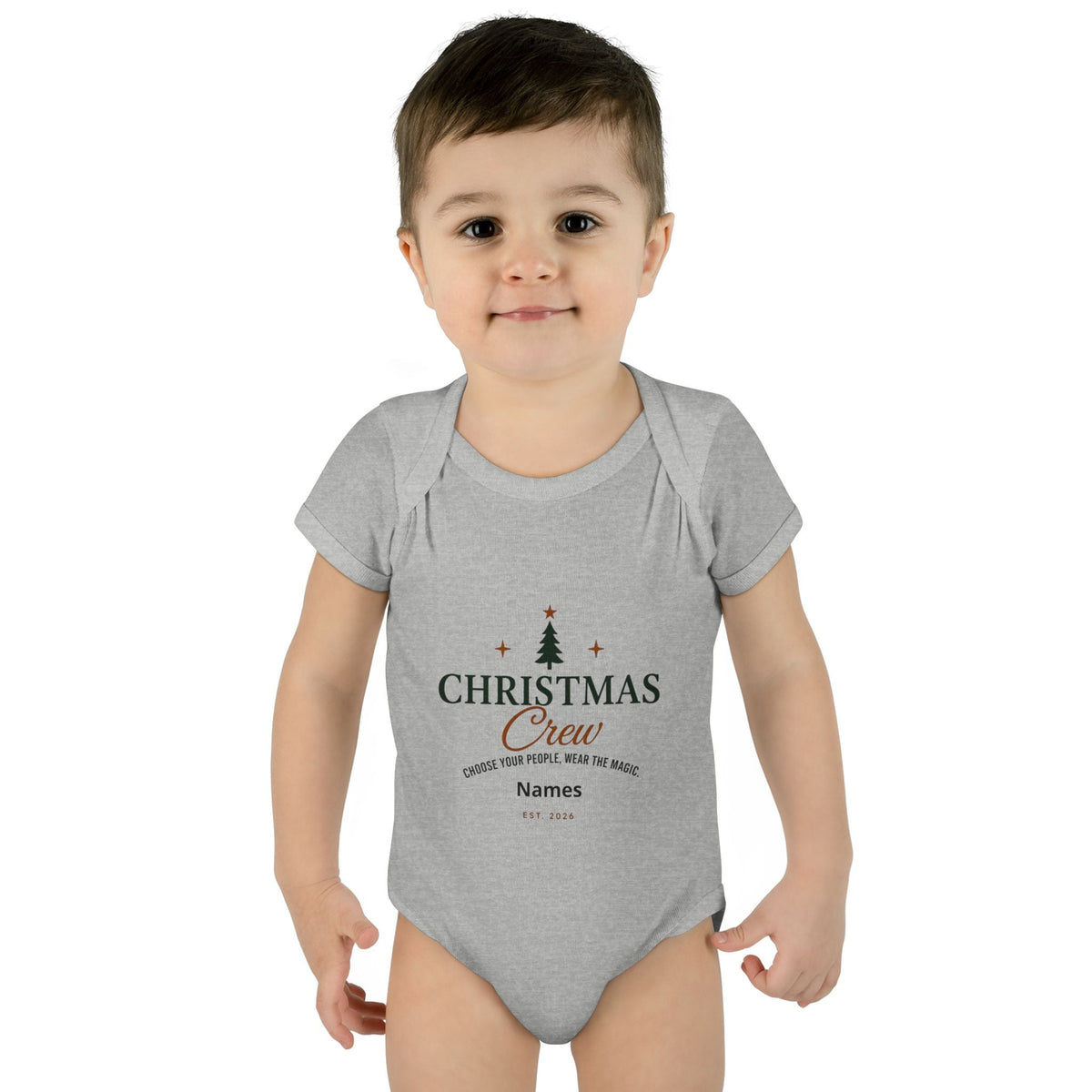 Christmas Crew baby bodysuit | Personalized Holiday Infant Onesie