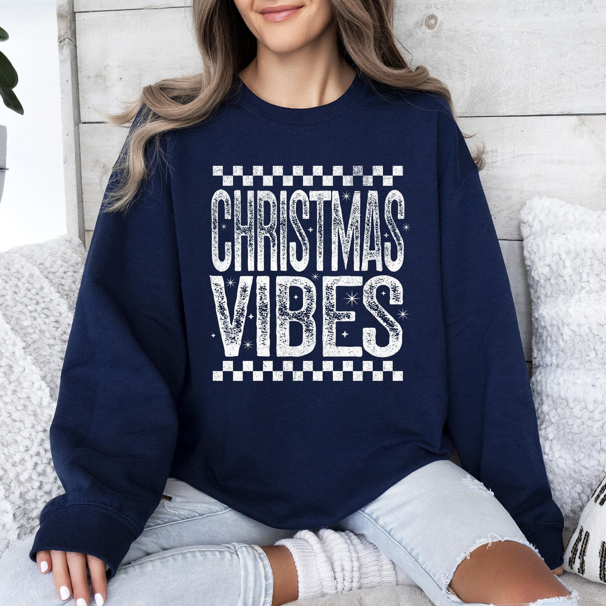 Christmas Vibes Retro Graphic Sweatshirt
