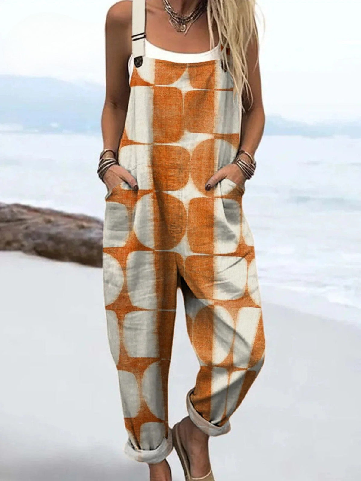 Clara™ | Retro Rostfarbene Overall
