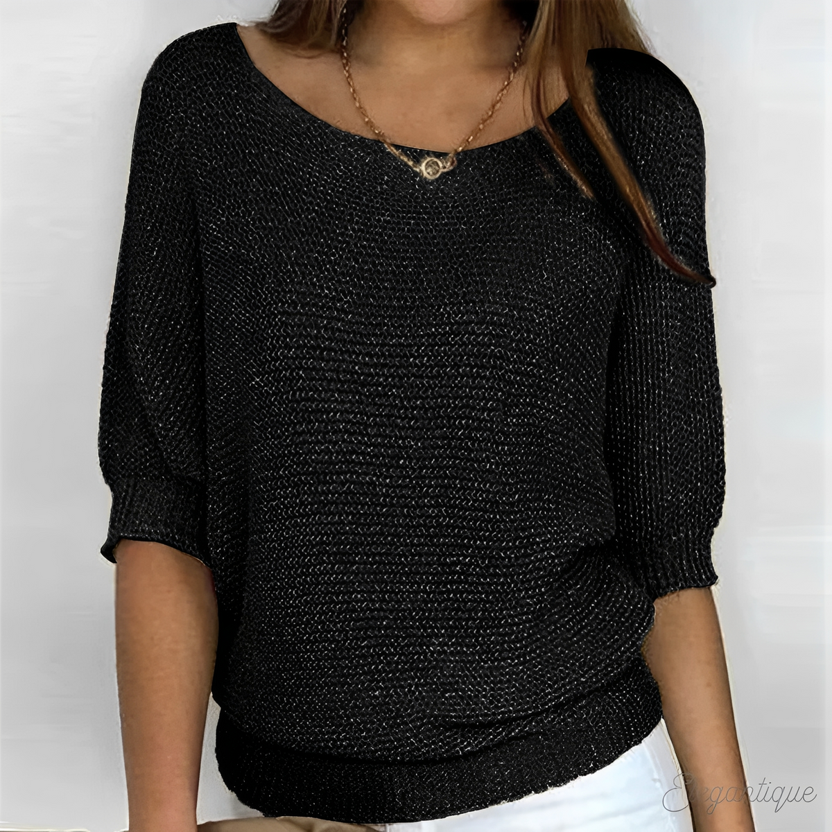 Corinne | Women's Batwing Half Sleeve Knit Sweater