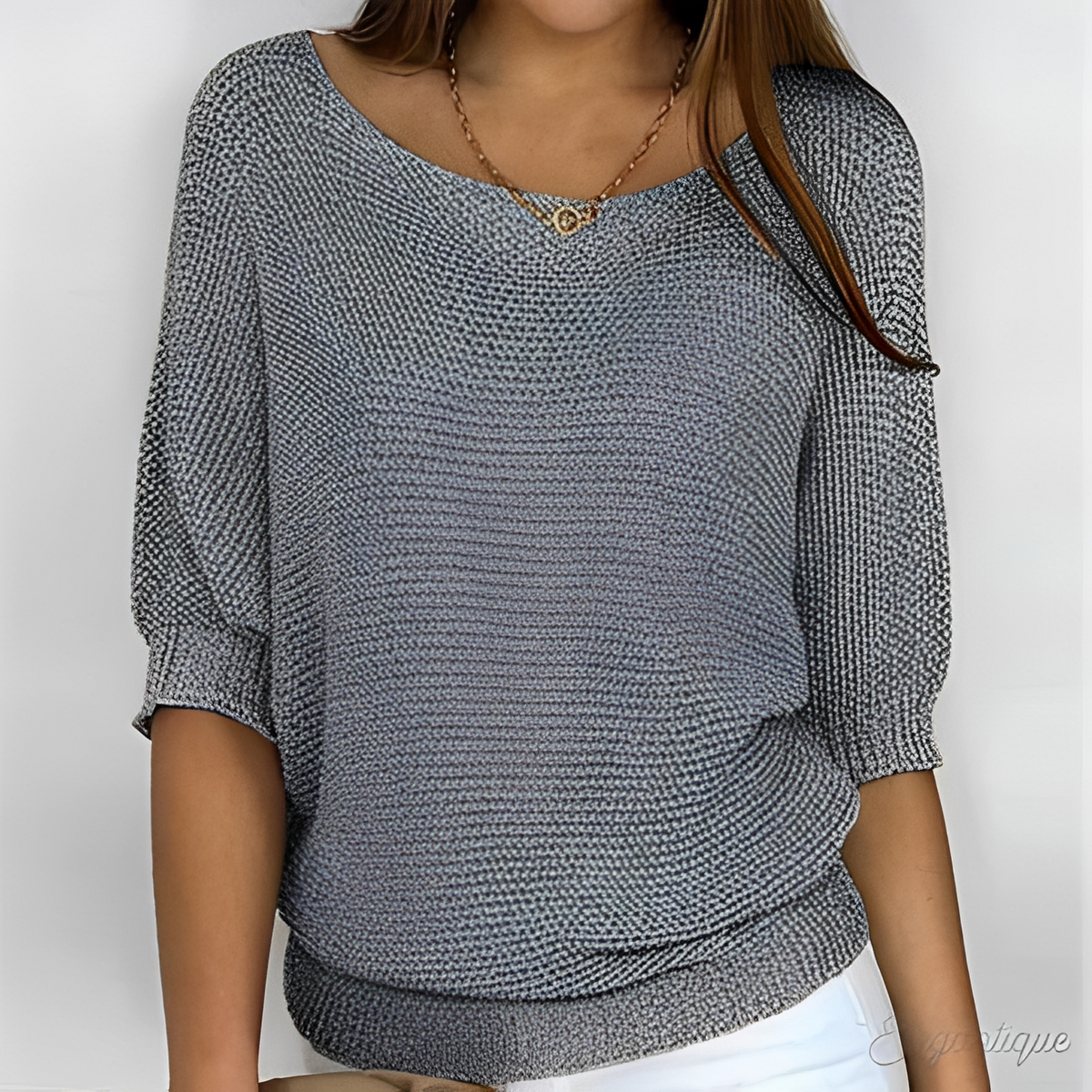 Corinne | Women's Batwing Half Sleeve Knit Sweater