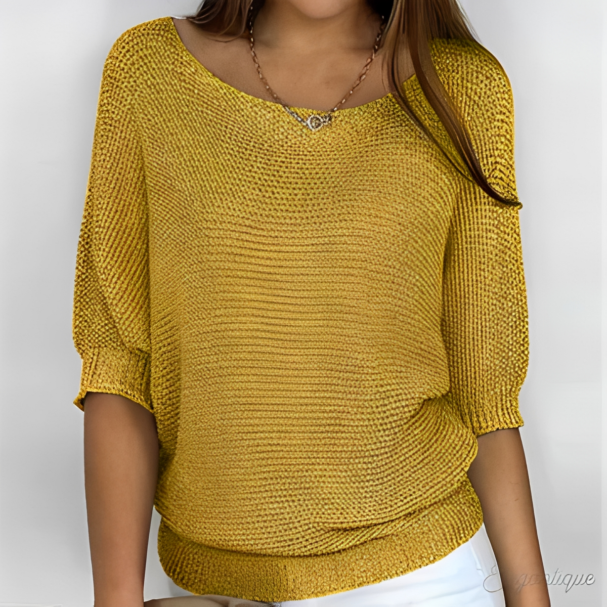 Corinne | Women's Batwing Half Sleeve Knit Sweater