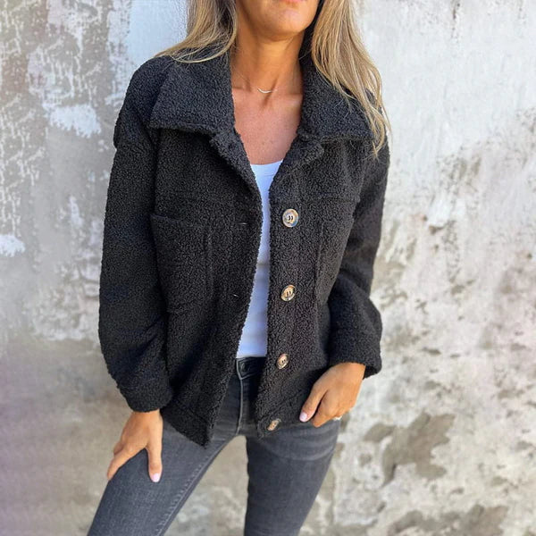 Delphine | Women's Button Down Teddy Coat