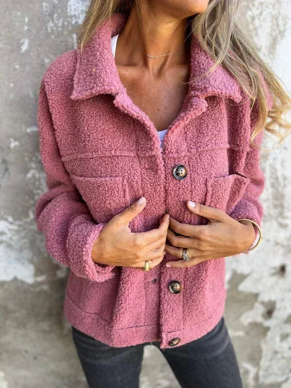 Delphine | Women's Button Down Teddy Coat