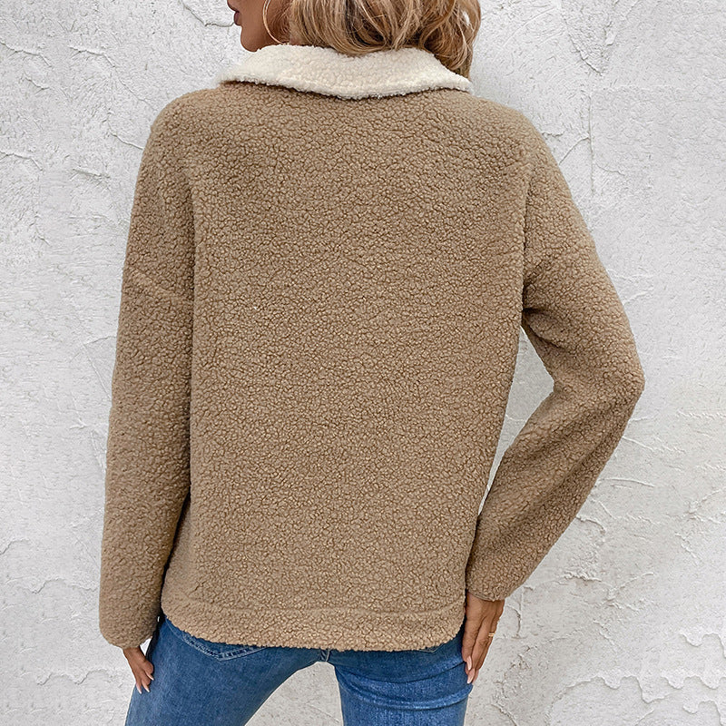 Delphine | Women's Colorblock Quarter-Zip Sweater