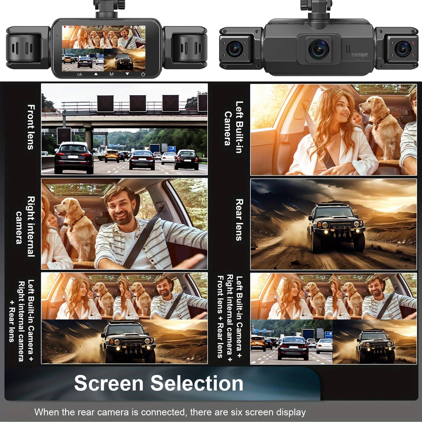 4-Channel Dash Cam With Night Vision, Parking Monitor, WiFi App Control