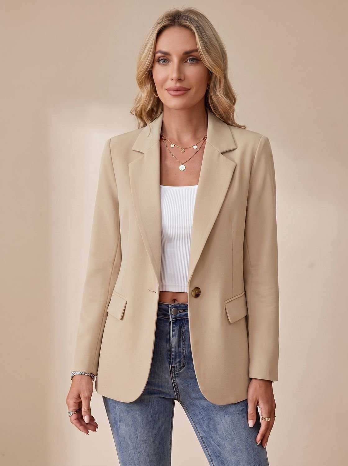 Eleanor | Women's Formal Blazer Structured Single-Button Office Jacket