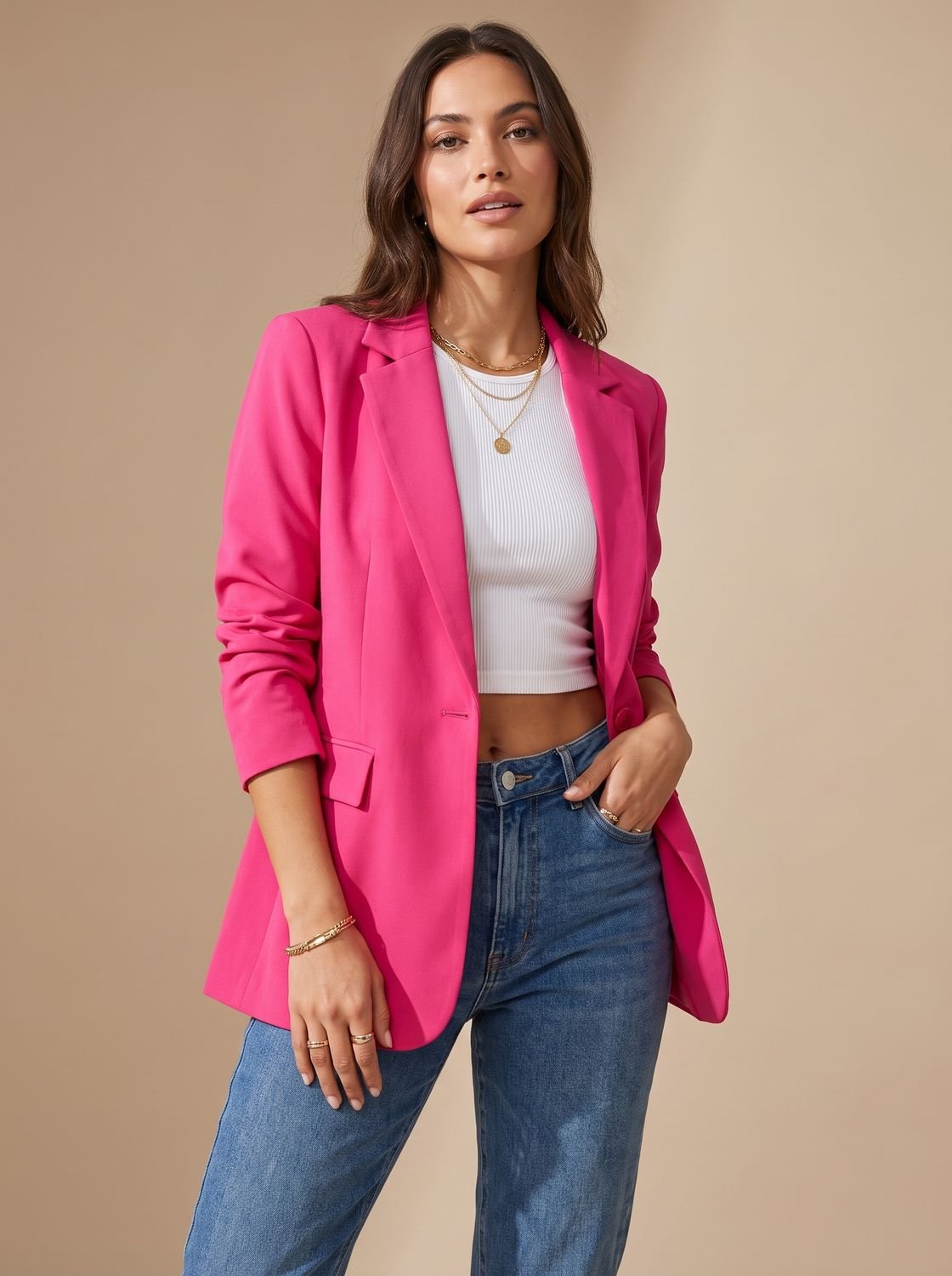 Eleanor | Women's Formal Blazer Structured Single-Button Office Jacket