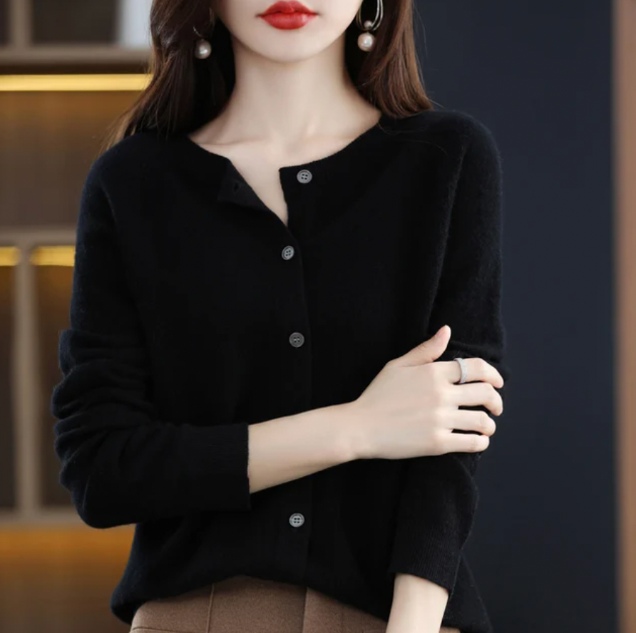 Eleanor | Women's Round Neck Button Down Cardigan