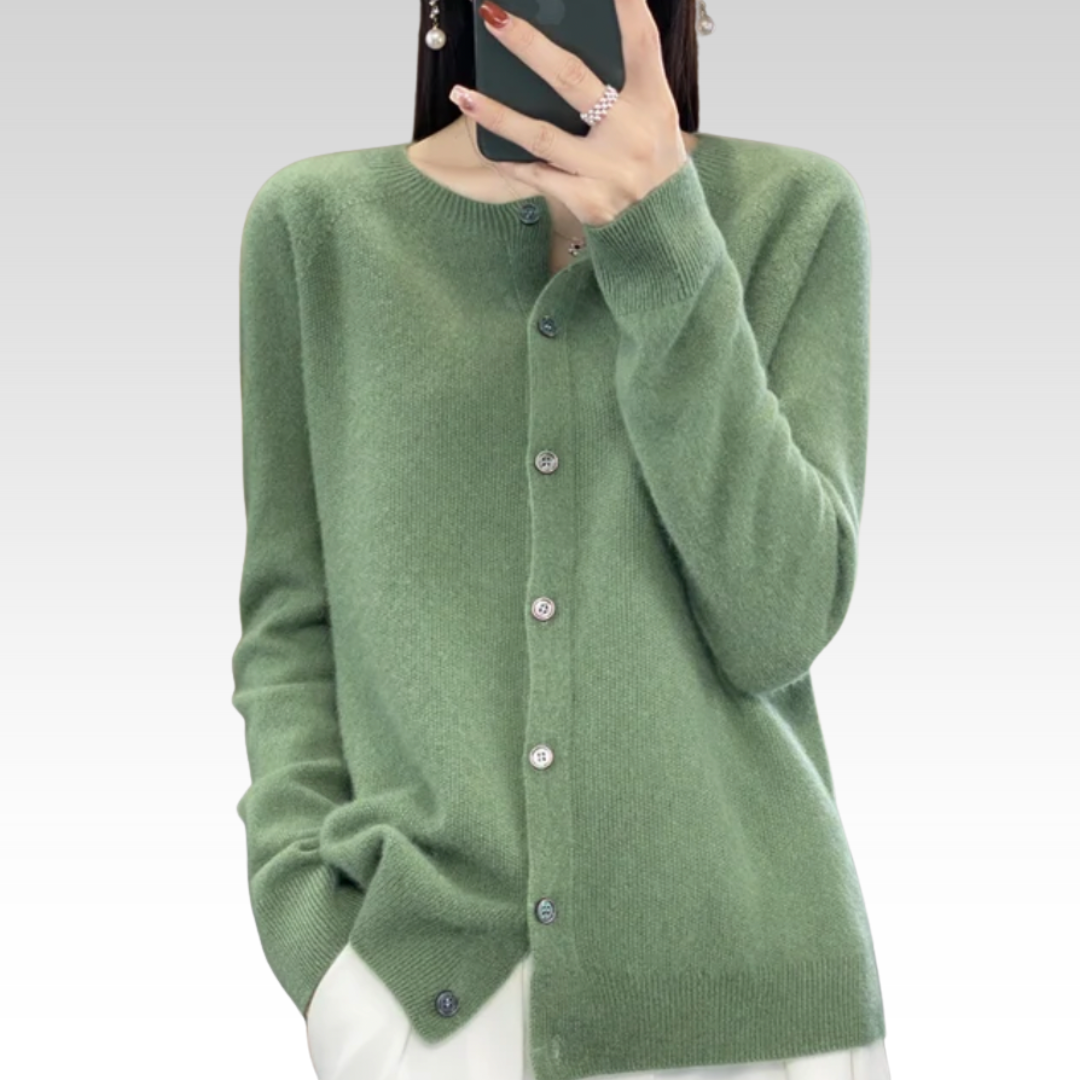 Eleanor | Women's Round Neck Button Down Cardigan