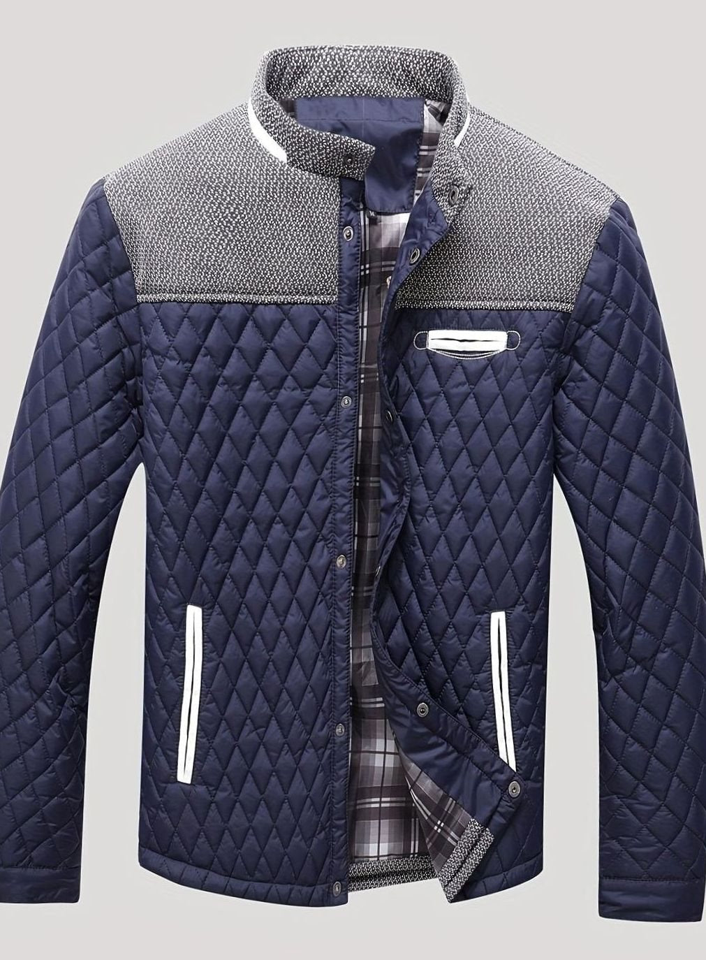 Elijah | Men's Quilted Stand-Collar Lightweight Zip Jacket