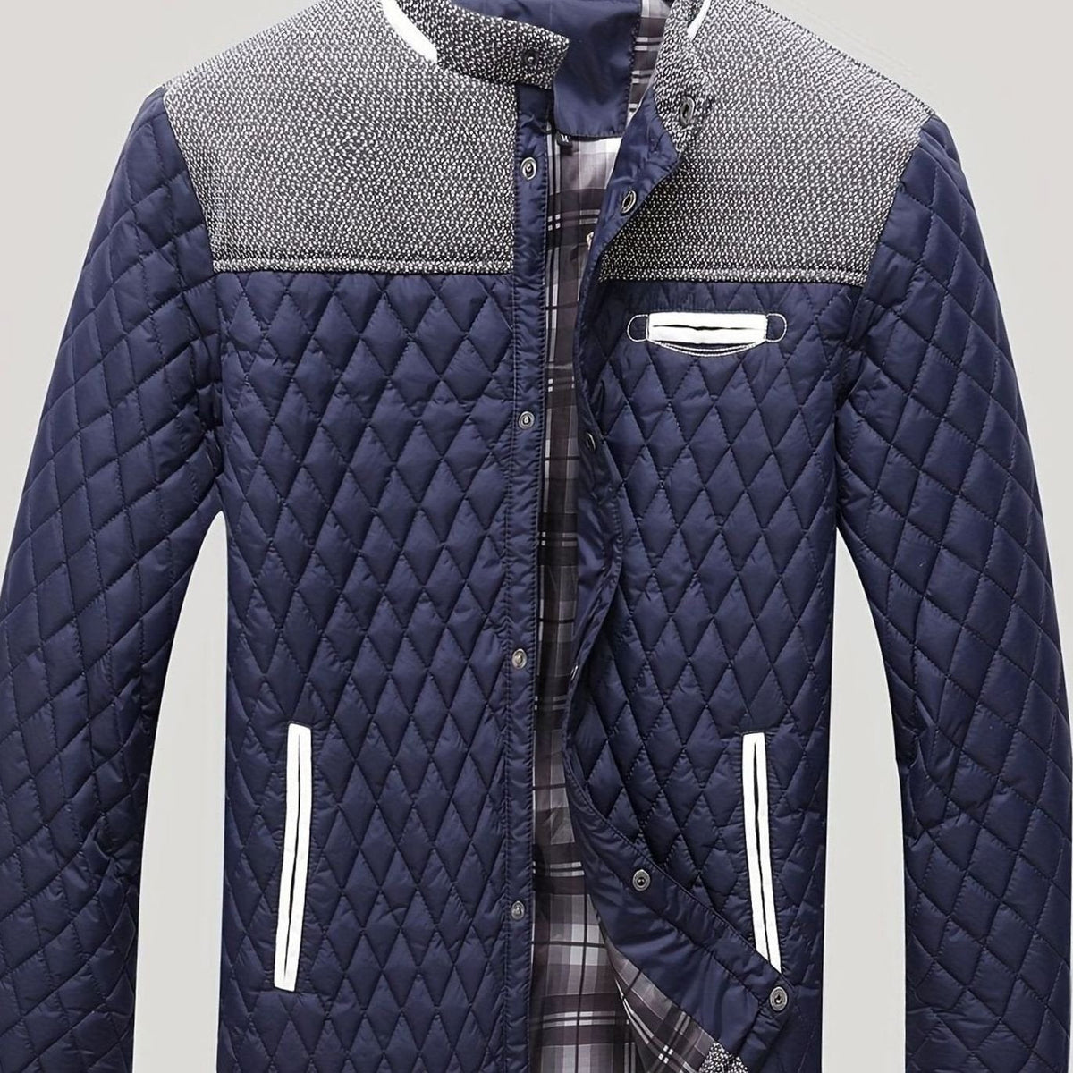 Elijah | Men's Quilted Stand-Collar Lightweight Zip Jacket