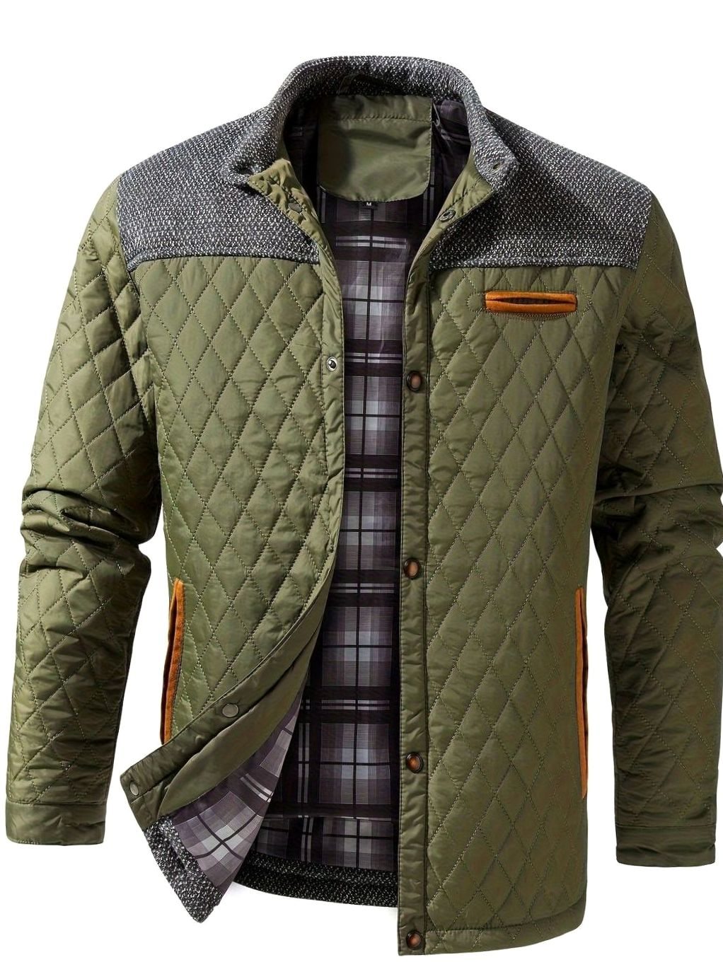 Elijah | Men's Quilted Stand-Collar Snap-Front Insulated Jacket