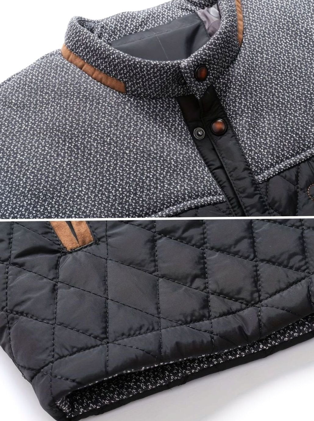 Elijah | Men's Quilted Stand-Collar Snap-Front Insulated Jacket