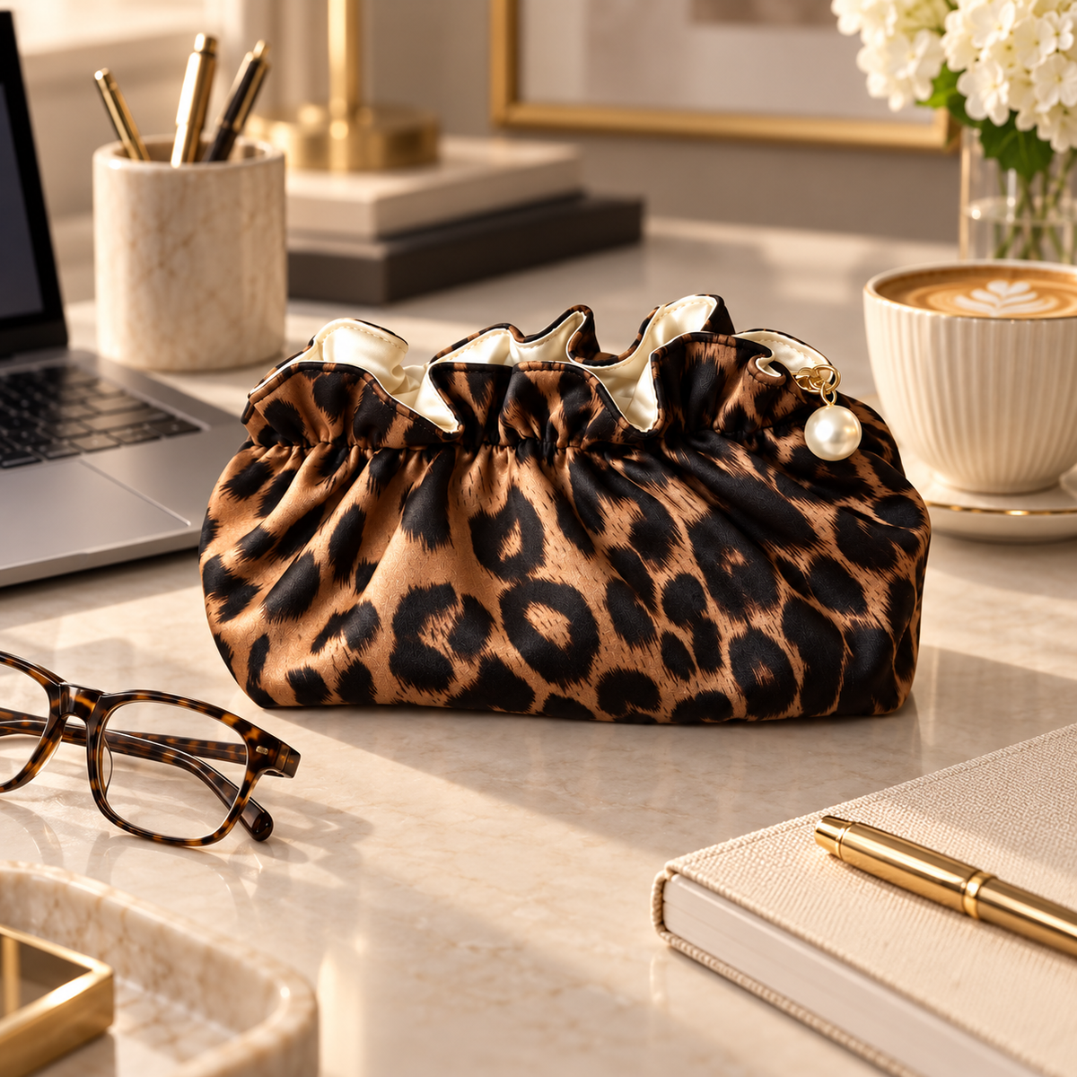 Emersyn | Women's Pouch Bag with Ruffles and Charm
