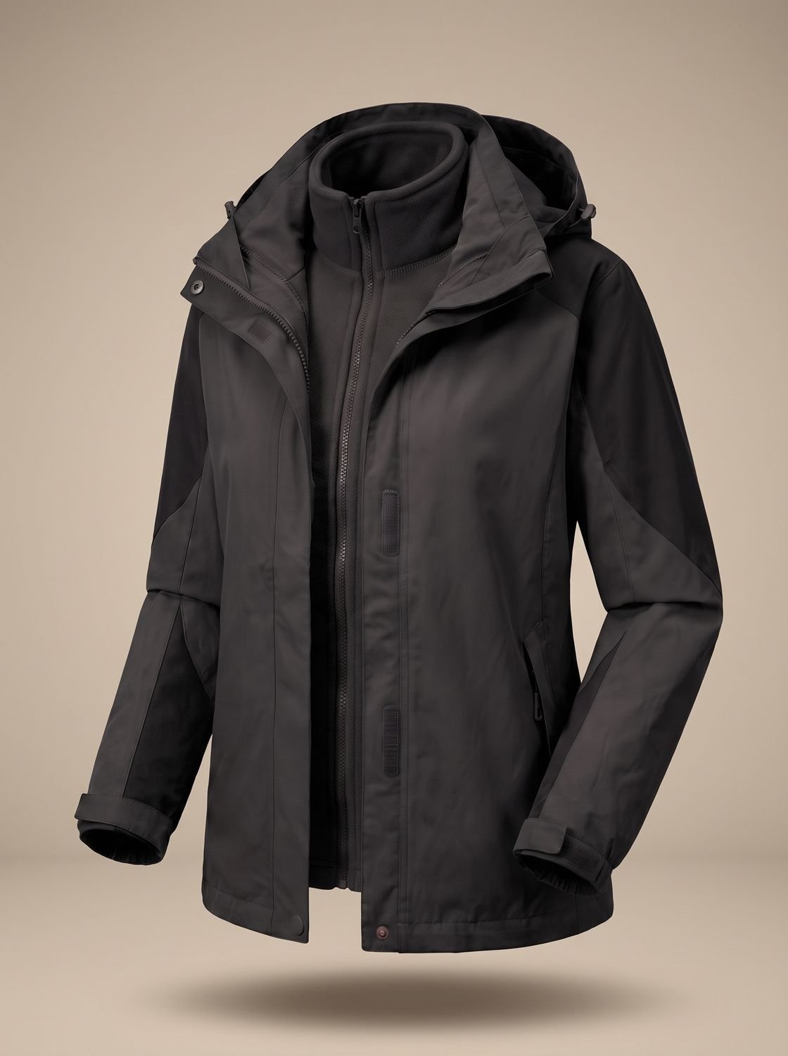 Evelyn | Women's 2-in-1 Hooded Softshell Fleece Outdoor Jacket