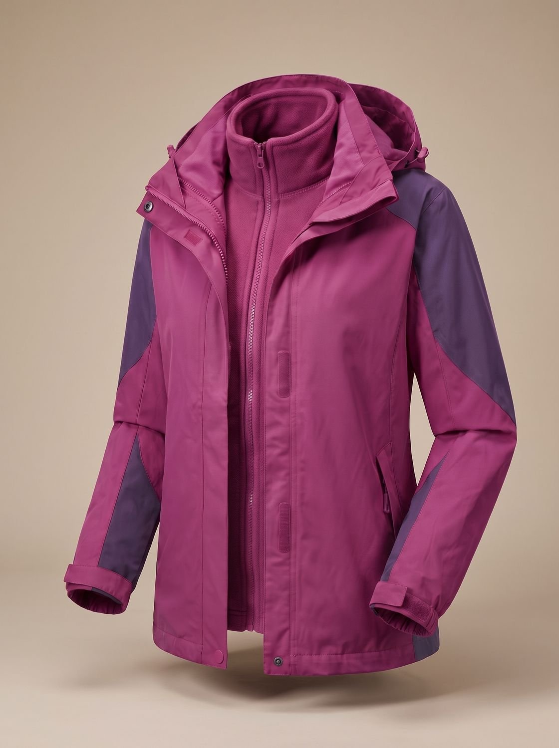 Evelyn | Women's 2-in-1 Hooded Softshell Fleece Outdoor Jacket