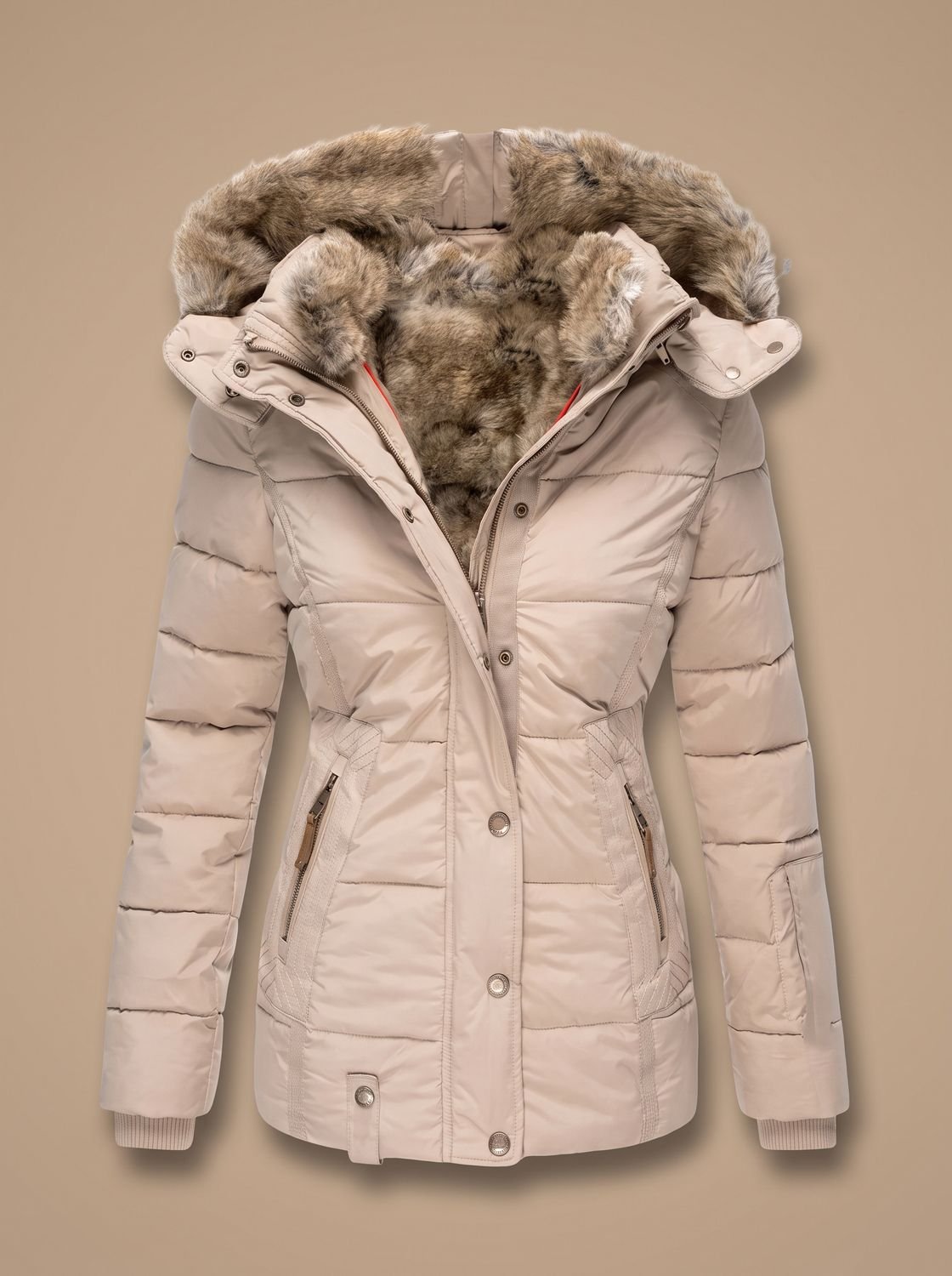 Evelyn | Women's Faux-Fur Hooded Quilted Puffer Winter Coat