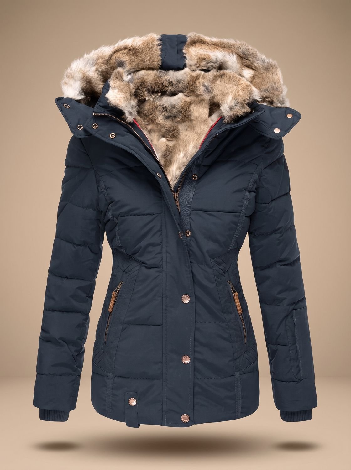 Evelyn | Women's Faux-Fur Hooded Quilted Puffer Winter Coat