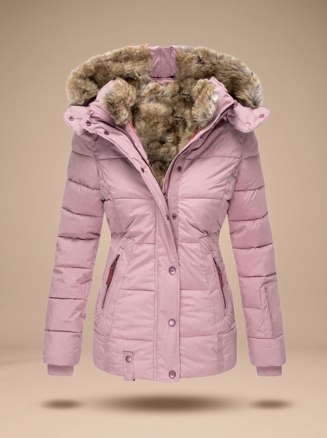 Evelyn | Women's Faux-Fur Hooded Quilted Puffer Winter Coat