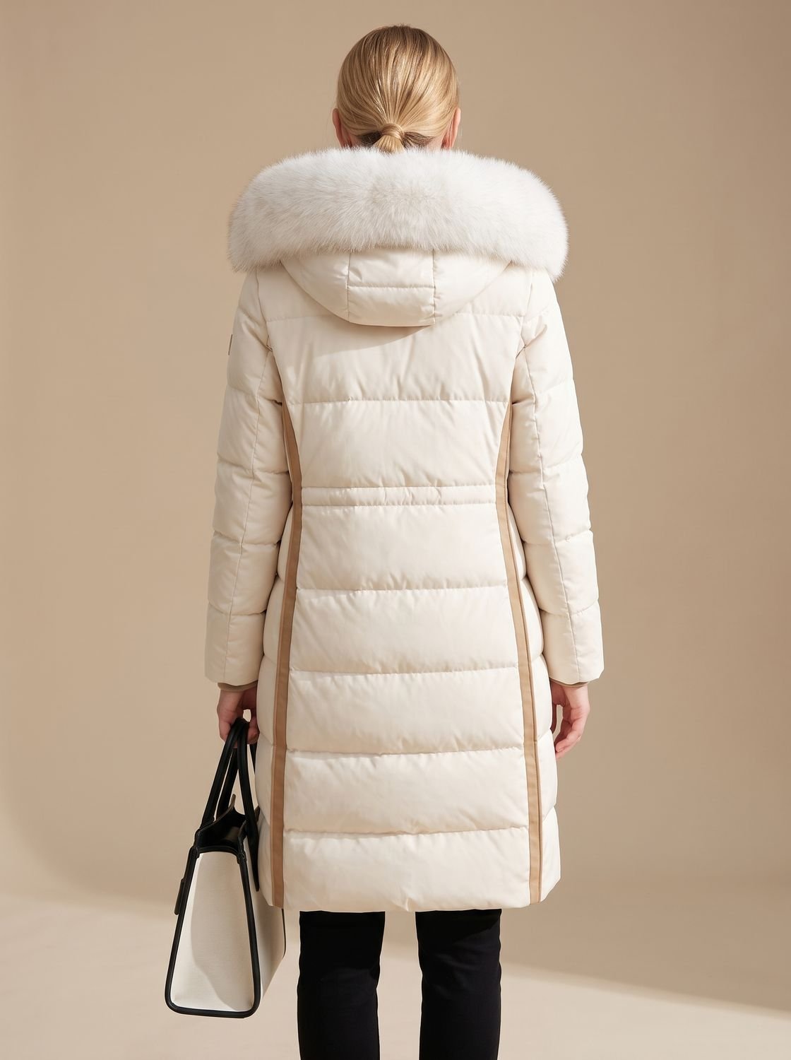 Evelyn | Women's Luxury Long Puffer Parka Fur-Hood Winter Coat