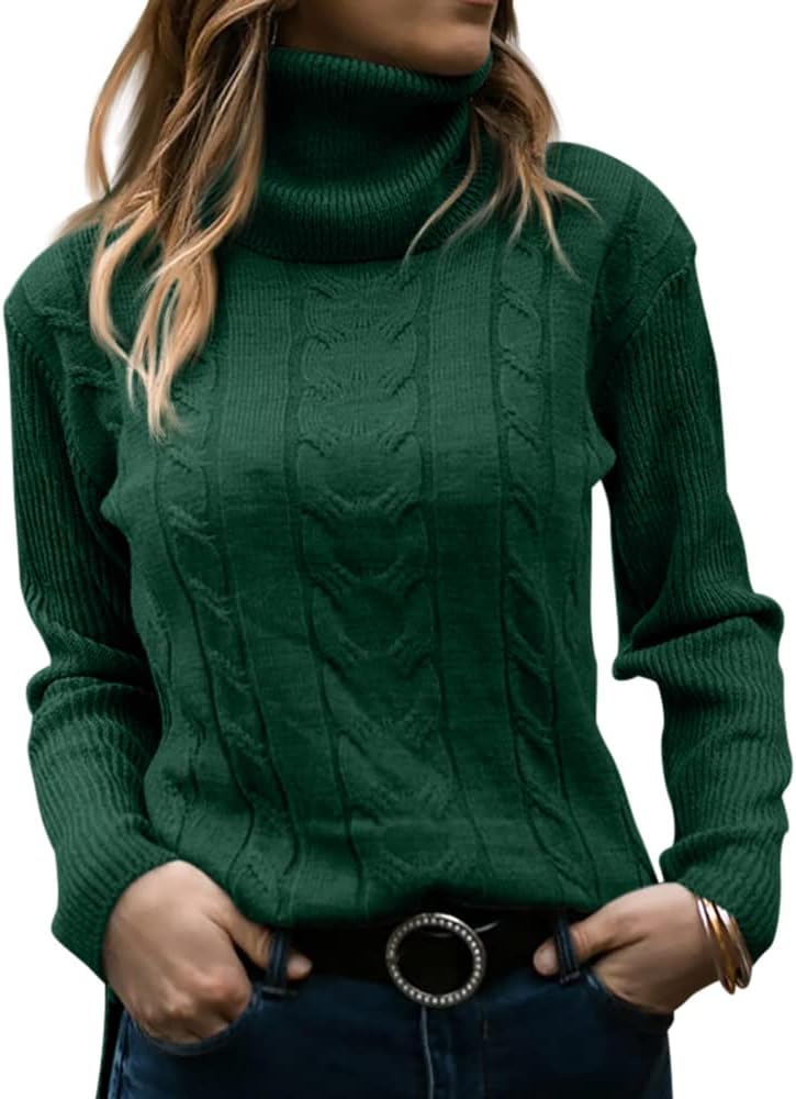 Evelyn | Women's Sweater with Turtleneck and Cable Knit