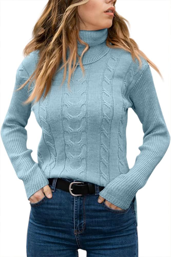 Evelyn | Women's Sweater with Turtleneck and Cable Knit