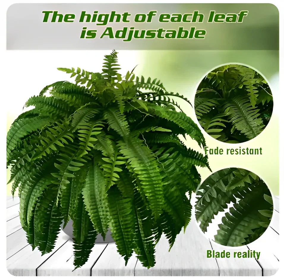 Artificial Boston Fern Plant For Outdoor Use UV Resistant Lifelike