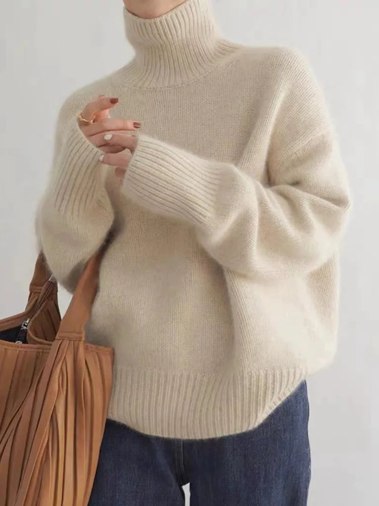 Genevieve | Women's Oversized Turtleneck Sweater