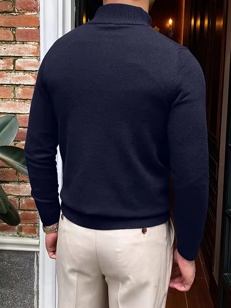 Griffin | Men's Half-Zip Mock Neck Long Sleeve Sweater